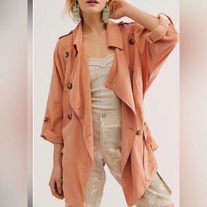 FREE PEOPLE The Lee Jacket-Apricot Oversized XS